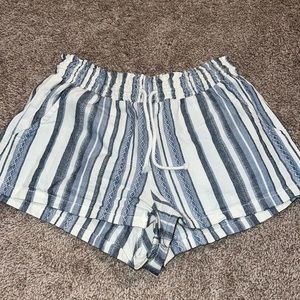 Blue stripes flowy shorts